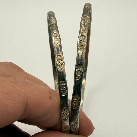 Mexico Sterling Bangle Bracelets (Set of 2) — Stamped “MEXICO 925”, 8.25" — 14g - Picture 2 of 6
